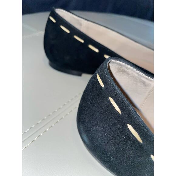 Donald J Pliner Black Bibbi Suede Leather Pointed Toe Flats Size 7 - Picture 8 of 16